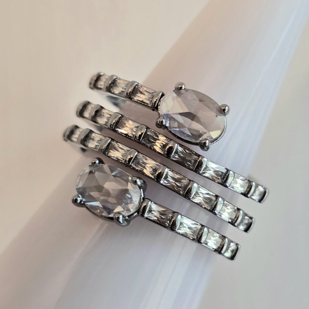 Bomb Party RG19313 Size 9 Ring - Kept In The Loop Diamond CZ on Hematite NEW